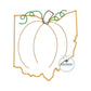 Ohio State Pumpkin Applique Design Zigzag Edge Stitch Four Sizes 4x4, 5x7, 6x10, 8x12 Hoop