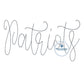 Patriots Chenille Yarn Applique Embroidery Design Four Sizes 5x7, 8x8, 6x10, and 7x12 Hoop