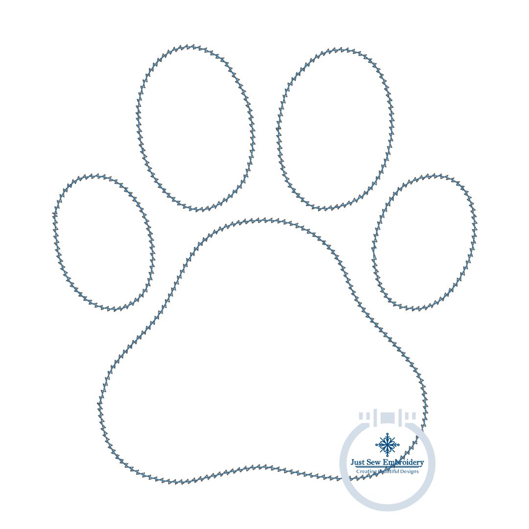 Paw Print Chenille Yarn Applique Design Machine Embroidery Five Sizes 5x7, 8x8, 6x10, 7x12, 8x12 Hoop