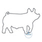 Pig Silhouette Zigzag Applique Embroidery Design in Four Sizes 4x4, 5x7, 6x10, 8x12 hoop