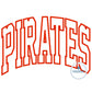 Pirates Arched Applique Embroidery Design Machine Embroidery Satin Edge Five Sizes 5x7, 8x8, 6x10, 7x12, and 8x12 Hoop