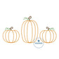 Pumpkin Trio Stem Stitch Machine Embroidery Design Three Sizes 5x7 Hoop, 6x10 Hoop, and 8x12 Hoop