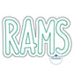 RAMS Two Layer Applique Embroidery Design Machine Embroidery Two Color ZigZag Edge Four Sizes 5x7, 6x10, 8x8, 8x12 Hoop