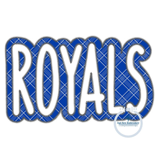 ROYALS Applique Embroidery Two Layer Design Machine Embroidery Two Color ZigZag Edge Four Sizes 5x7, 8x8, 6x10, 8x12 Hoop