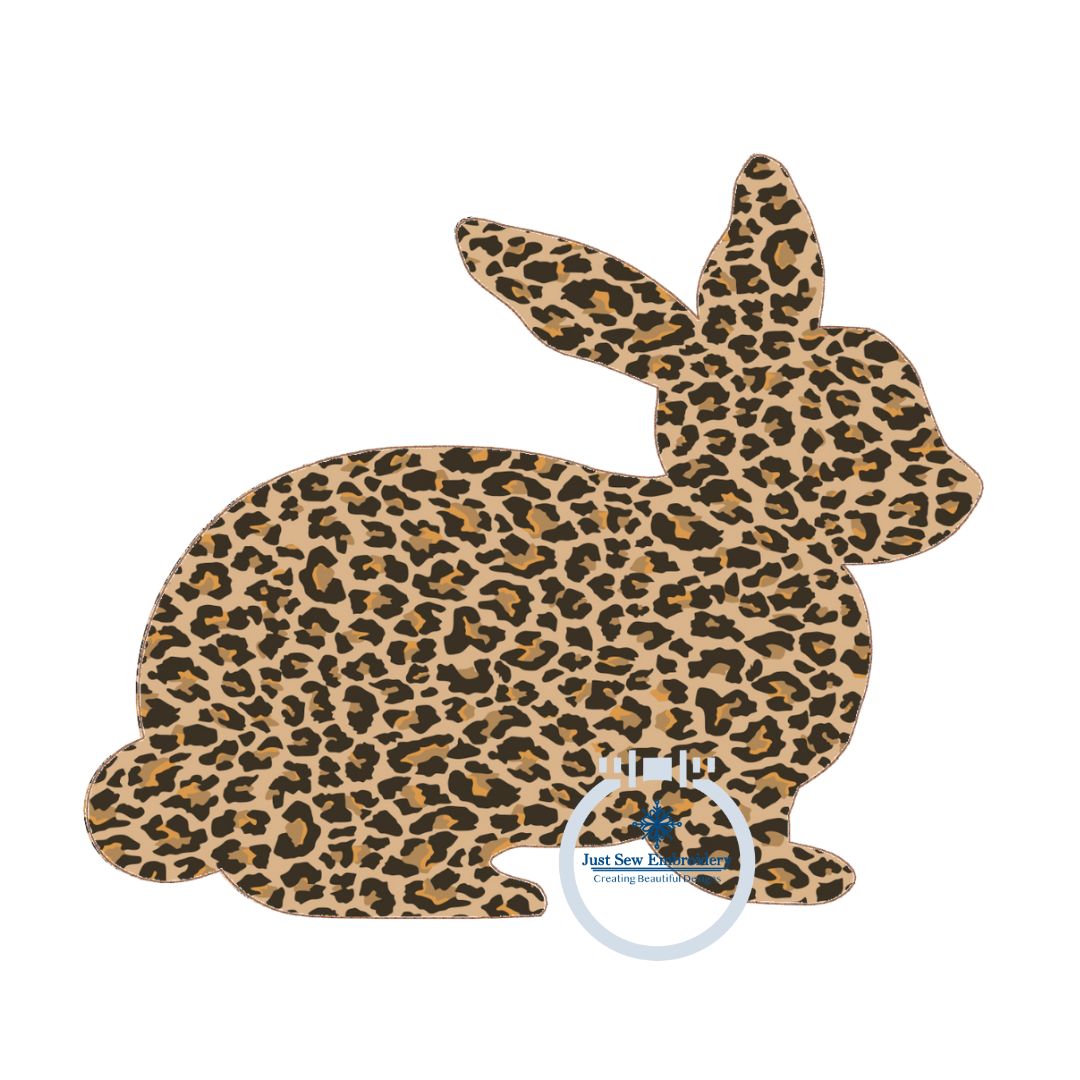 Bunny Applique Machine Embroidery Design with Raggy Finishing Stitch Three Sizes 4x4, 5x7, and 8x12 Hoop