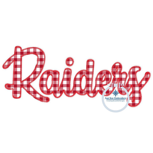 Raiders ZigZag Applique Machine Embroidery Design 8x12 Hoop