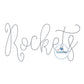 ROCKETS Script Chenille Yarn Applique Design Machine Embroidery Four Sizes 5x7, 8x8, 6x10, and 7x12 Hoop