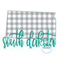 SD South Dakota State Applique ZigZag Stitch with Script Overlap Embroidery Design 8x12 Hoop