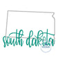 SD South Dakota State Applique ZigZag Stitch with Script Overlap Embroidery Design 8x12 Hoop