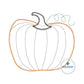 Squatty Pumpkin Zigzag Applique Machine Embroidery Design Four Sizes 4x4, 5x7, 6x10, and 8x12 Hoop