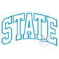 STATE Arched Applique Embroidery Satin Stitch Design Machine Embroidery Four Sizes 5x7, 8x8, 6x10, 8x12 Hoop