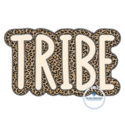 TRIBE Applique Embroidery Design Zigzag Stitch Four Sizes 5x7, 8x8, 6x10, and 8x12 Hoop
