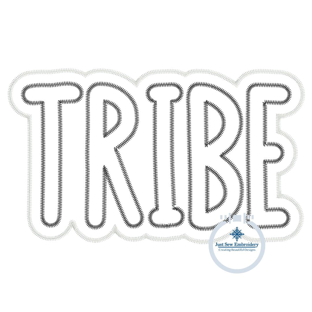 TRIBE Applique Embroidery Design Zigzag Stitch Four Sizes 5x7, 8x8, 6x10, and 8x12 Hoop