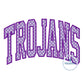 TROJANS Arched Applique Embroidery Satin Design Machine Embroidery Four Sizes 5x7, 6x10, 8x8, 8x12 Hoop