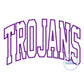 TROJANS Arched Applique Embroidery Satin Design Machine Embroidery Four Sizes 5x7, 6x10, 8x8, 8x12 Hoop