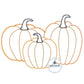 Pumpkin Trio Zigzag Applique Machine Embroidery Design Five Sizes 5x7, 8x8, 6x10, 7x12, 8x12 Hoop