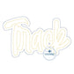 Track Double Raggy Applique Embroidery Design Bean Stitch Edge Four Sizes 5x7, 8x8, 6x10, and 7x12 Hoop