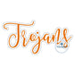 TROJANS Script Embroidery Design Satin Stitch with Bean Outline Four Sizes 5x7, 6x10, 8x8, 7x12 Hoop