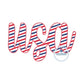 USA Script Applique Embroidery Machine Embroidery Zigzag Stitch Five Sizes 4x4, 5x7, 8x8, 6x10, and 8x12 Hoop