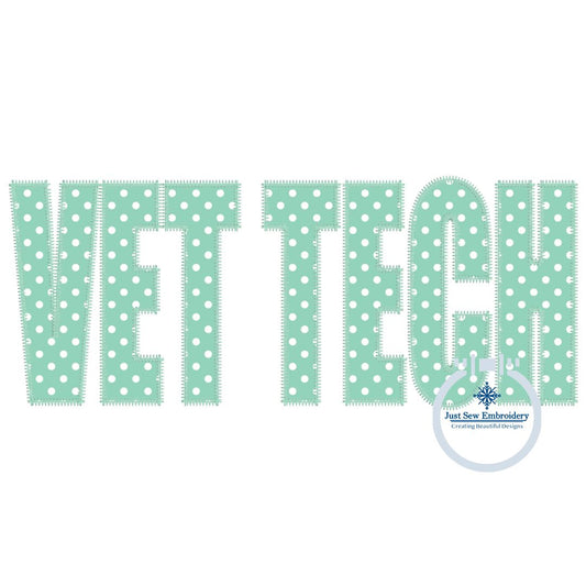 VET TECH Block Applique Embroidery Design Zigzag Stitch for 8x8, 6x10 and 7x12 Hoop