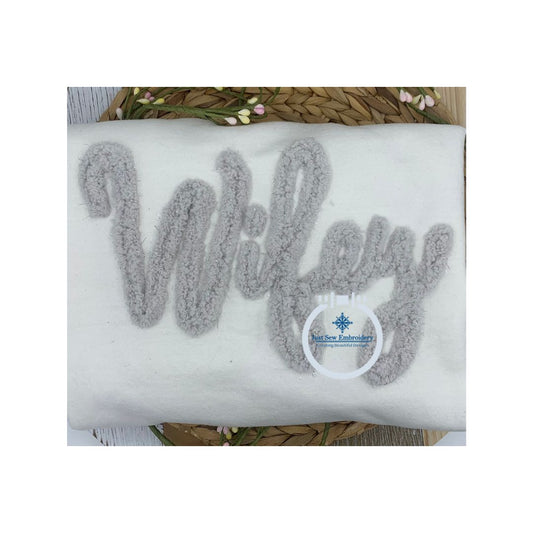 Wifey Script Chenille Yarn Applique Embroidery Design Mother's Day Gift Five Sizes 5x7, 8x8, 6x10, 7x12, and 8x12 Hoop