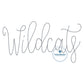 WILDCATS Script Chenille Yarn Applique Design Machine Embroidery Two Sizes 6x10 and 7x12 Hoop