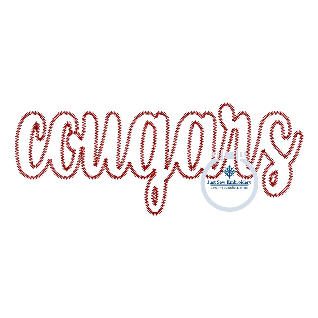 COUGARS Script Applique Embroidery Design Machine Embroidery Four Sizes 5x7, 8x8, 6x10 and 8x12 Hoop