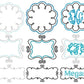 Monogram Frames Whimsical Embroidery 4x4 Name Borders 3 Designs 2 Stitch Styles Total 6 Designs