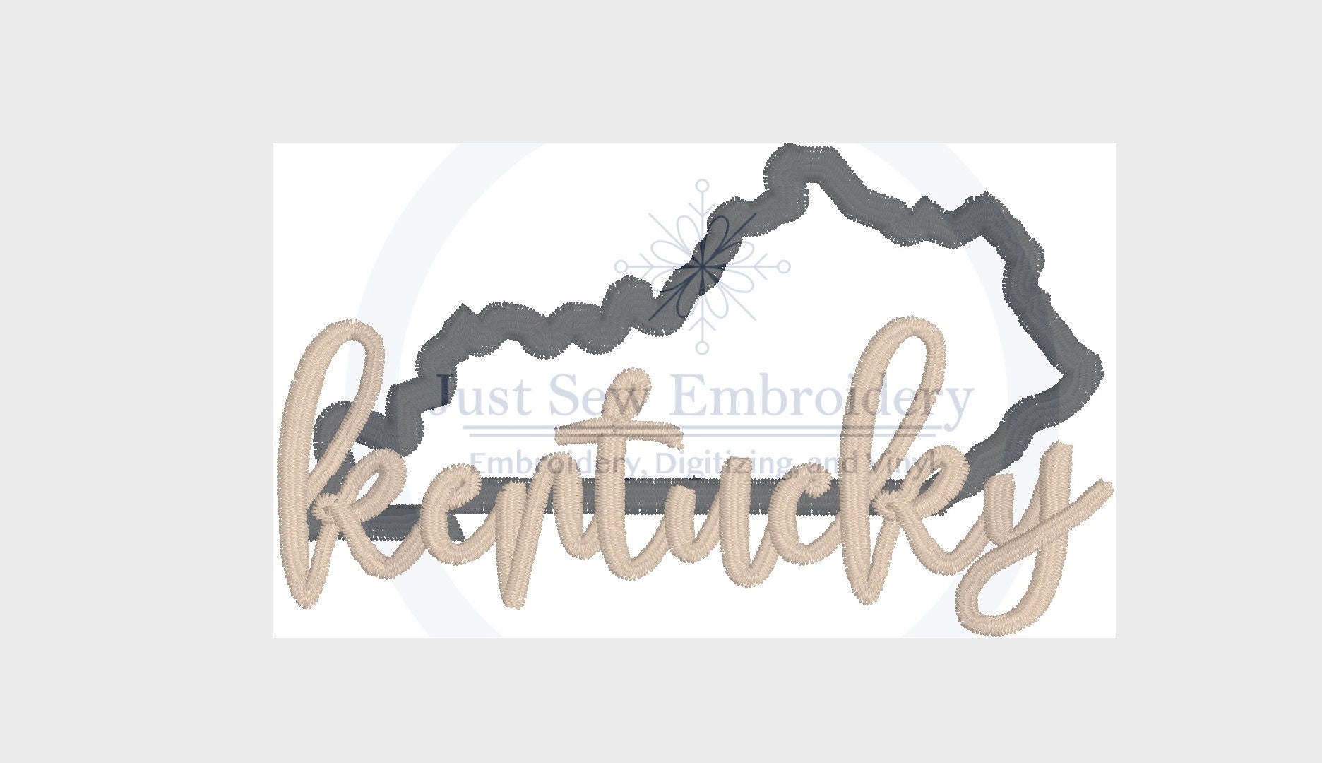 Kentucky Applique or Your State Embroidery Design Script Satin Stitch Machine Embroidery Hat Hoop