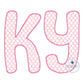 Applique Embroidery KY Kentucky UK Zigzag Stitch Four Sizes 4x4, 5x7, 6x10 (also fits 8x8 hoop), and 8x12 Hoop