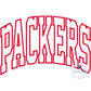 PACKERS Arched Applique Embroidery Design Machine Embroidery Satin Edge Five Sizes 5x7, 8x8, 6x10, 7x12, 8x12 Hoop