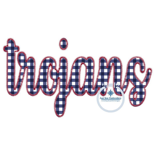 TROJANS Script Applique Embroidery Design Machine Embroidery ZigZag Edge Four Sizes 5x7, 6x10, 8x8, 8x12 Hoop